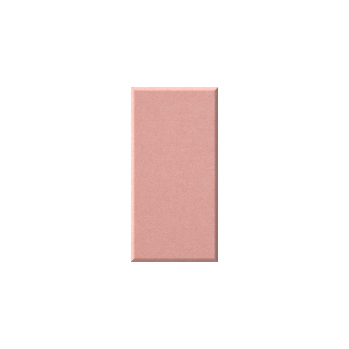 A rectangular, vertically oriented swatch showing a dusty rose pink color with a subtle textured surface and soft shadowed edges, centered on a solid white background.