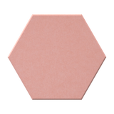 A single hexagonal tile with a matte, textured surface in a muted light blue-gray color, shown against a plain white background.