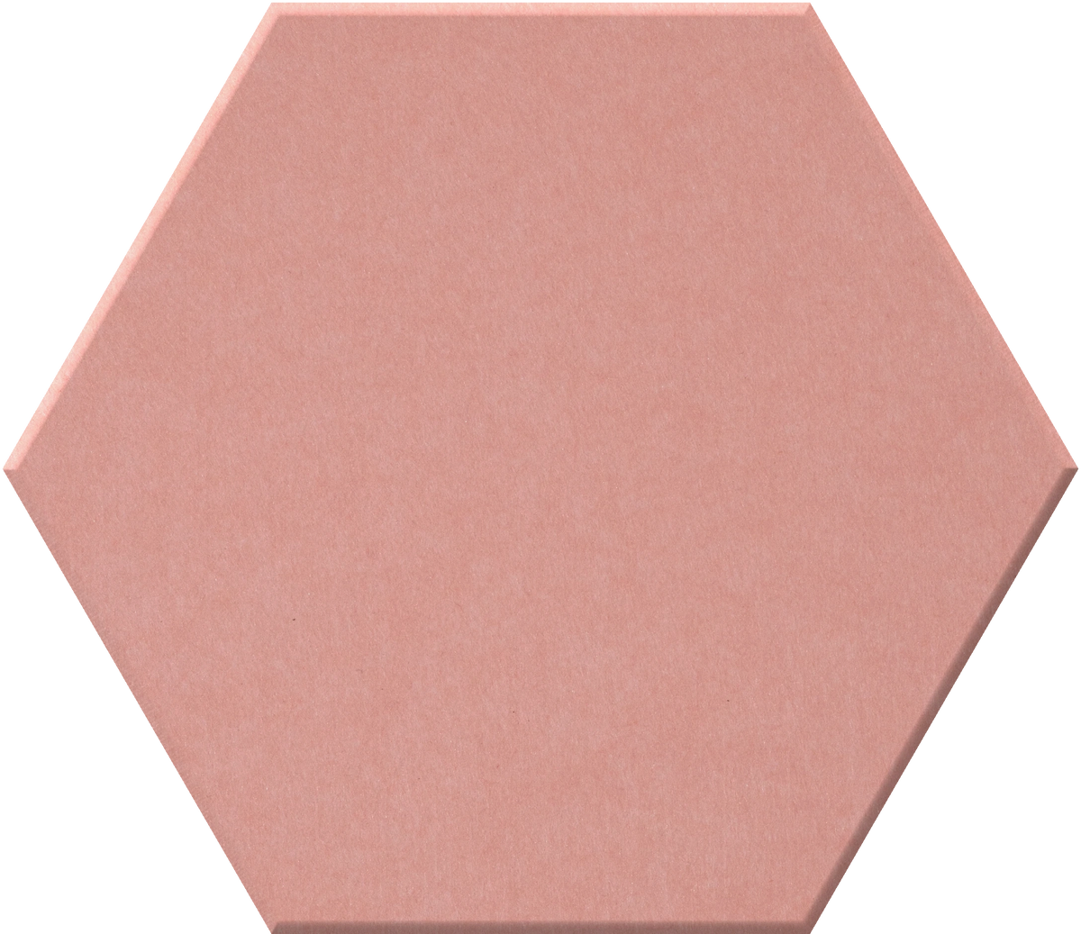 Pink felt tile in a hexagon shape