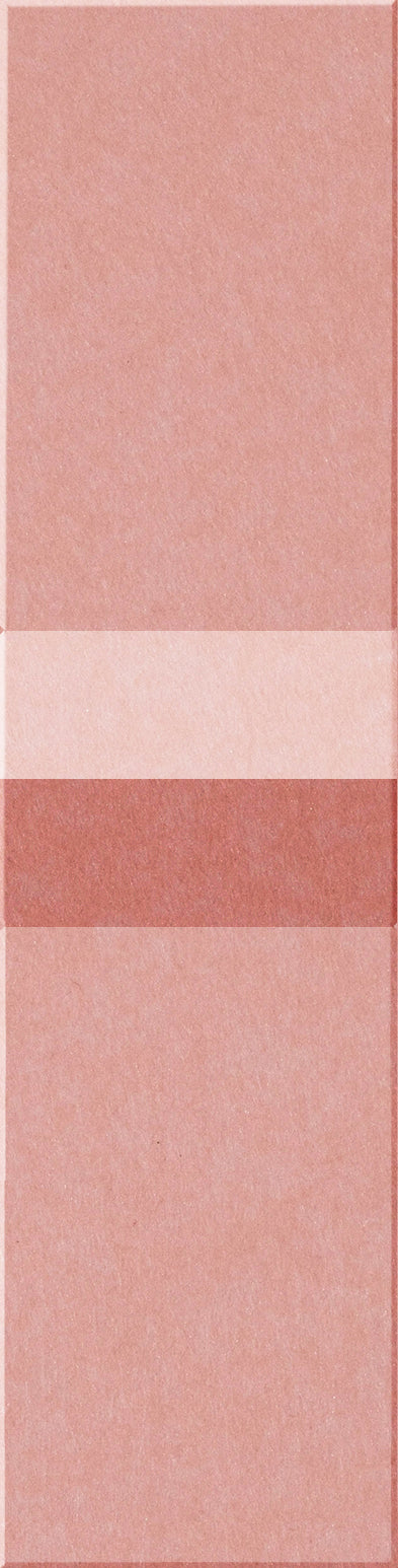 Four rectangular tiles in varying shades of pink and rose, arranged vertically.