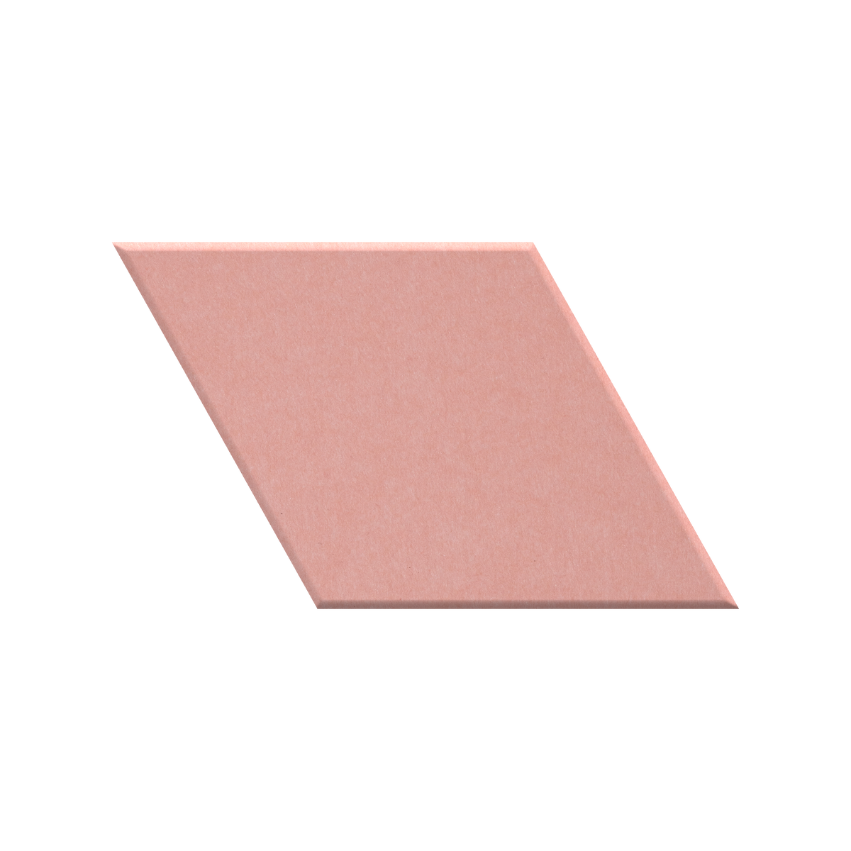 A single flat, diamond-shaped tile or swatch in a dusty rose pink color, shown on a plain white background.