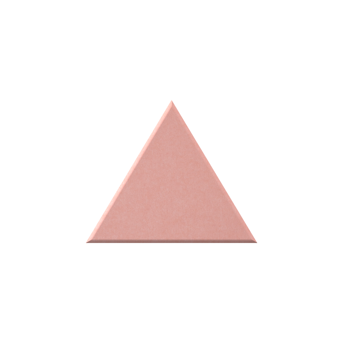 A light gray triangular tile or panel with a matte textured surface, centered on a solid white background.
