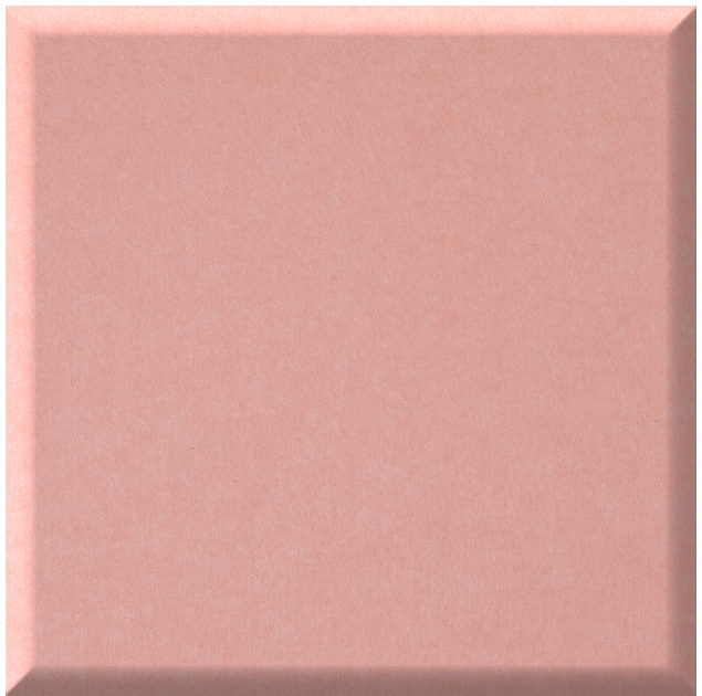 Rose pink beveled  tile with matte finish.