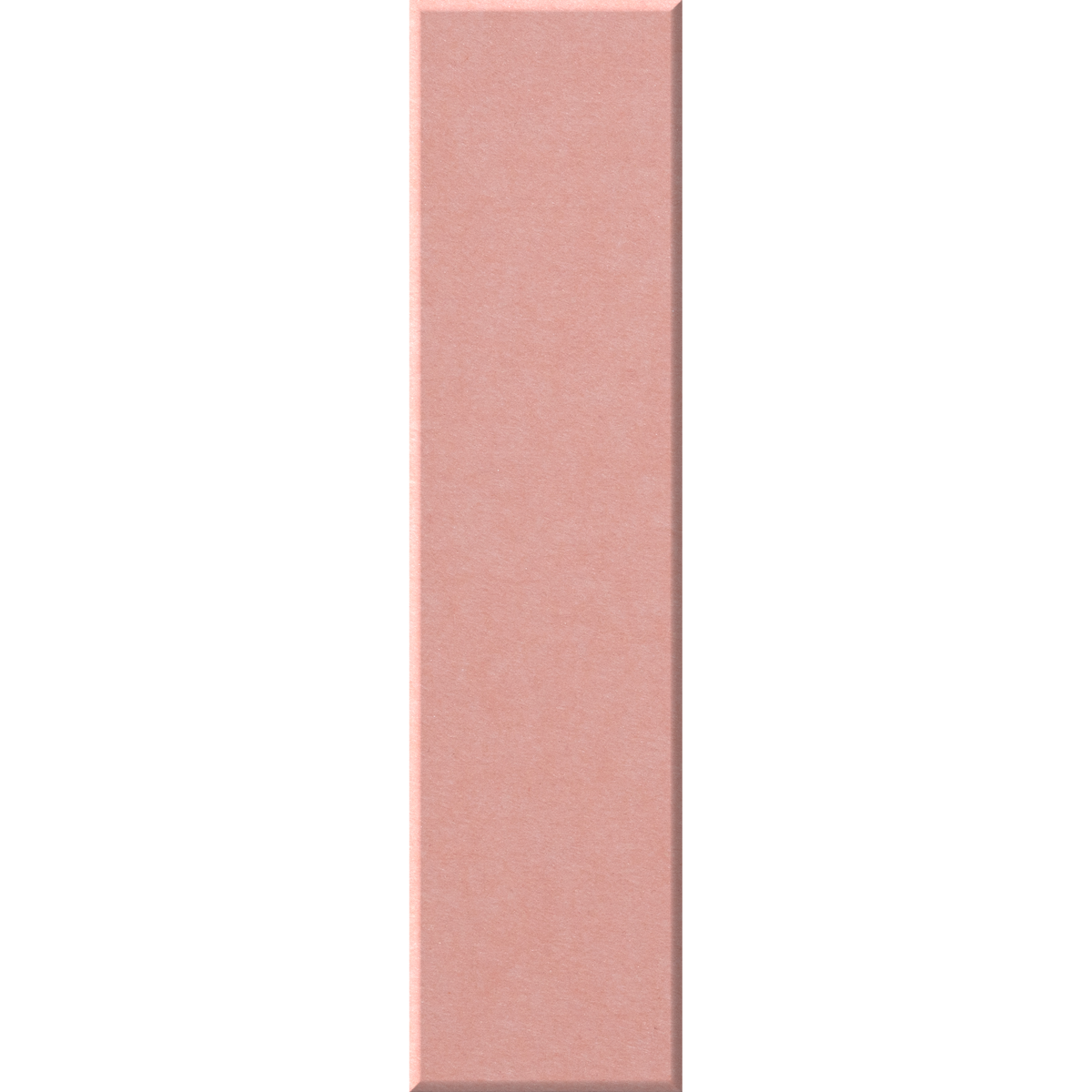 A vertical rectangular swatch of dusty rose pink color with a subtle textured finish, centered on a solid white background.
