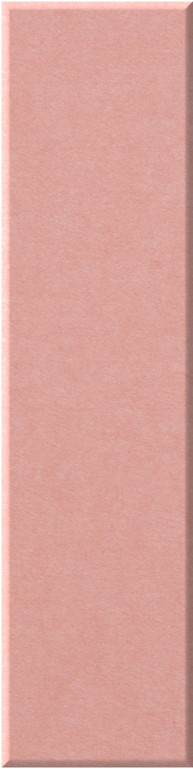 Vertical rectangular shiplap tile in dusty rose pink with beveled edges.