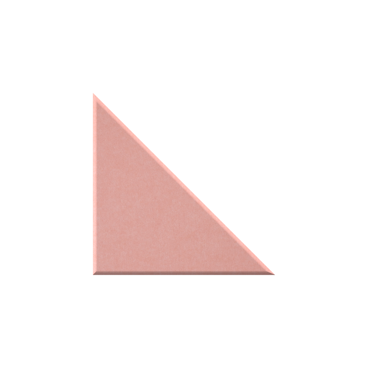 A single flat triangular color sample in a muted dusty pink tone on a plain white background.