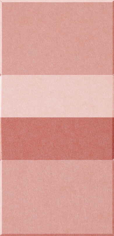 Four rectangular tiles in varying shades of pink and mauve arranged vertically.