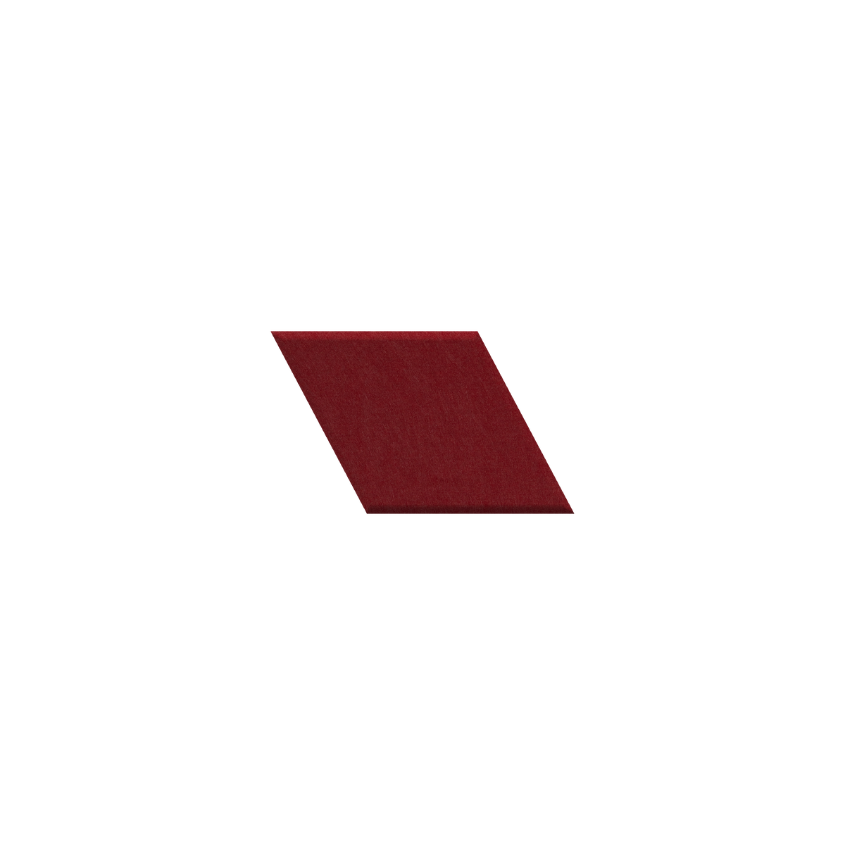 A single dark red or burgundy fabric swatch shown as a flat parallelogram on a plain white background.