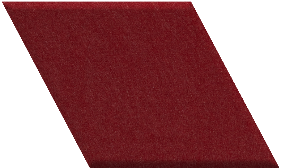 Deep burgundy diamond-shaped tile with textured surface and beveled edges.