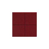 A square dark red felt or fabric panel with a four-quadrant grid pattern, shown against a plain white background.