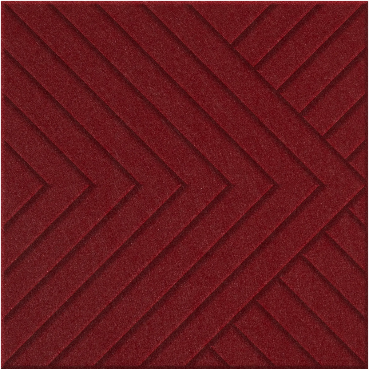 Crimson 9mm Engraved Converge felt sample with chevron grooves