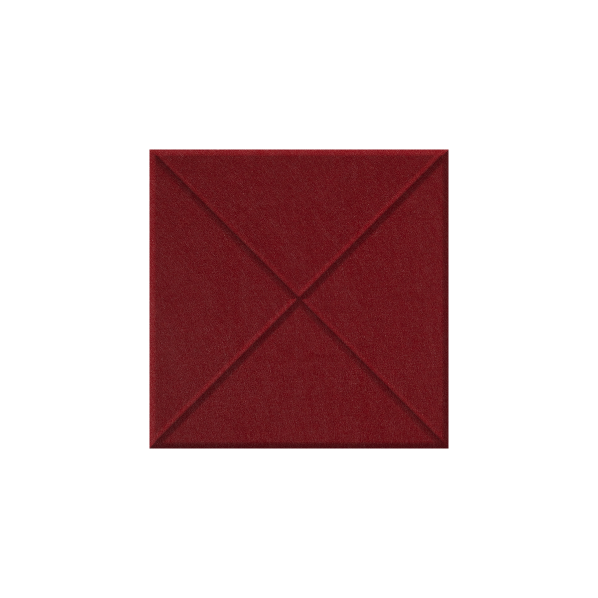 A square dark red textured material swatch centered on a plain white background.