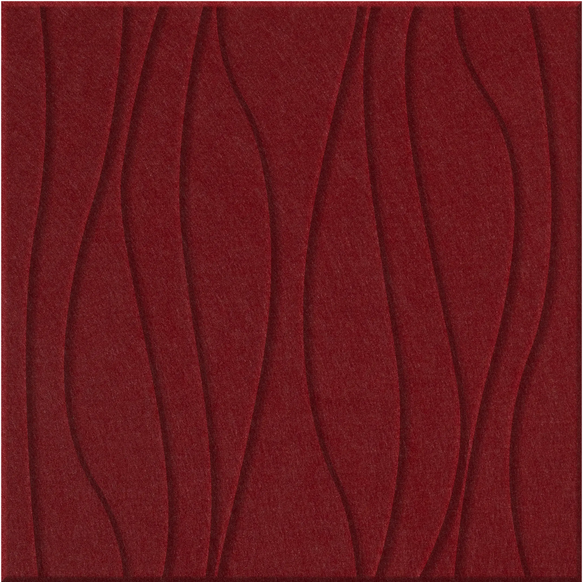 Crimson 9mm Engraved River felt sample with wavy vertical grooves