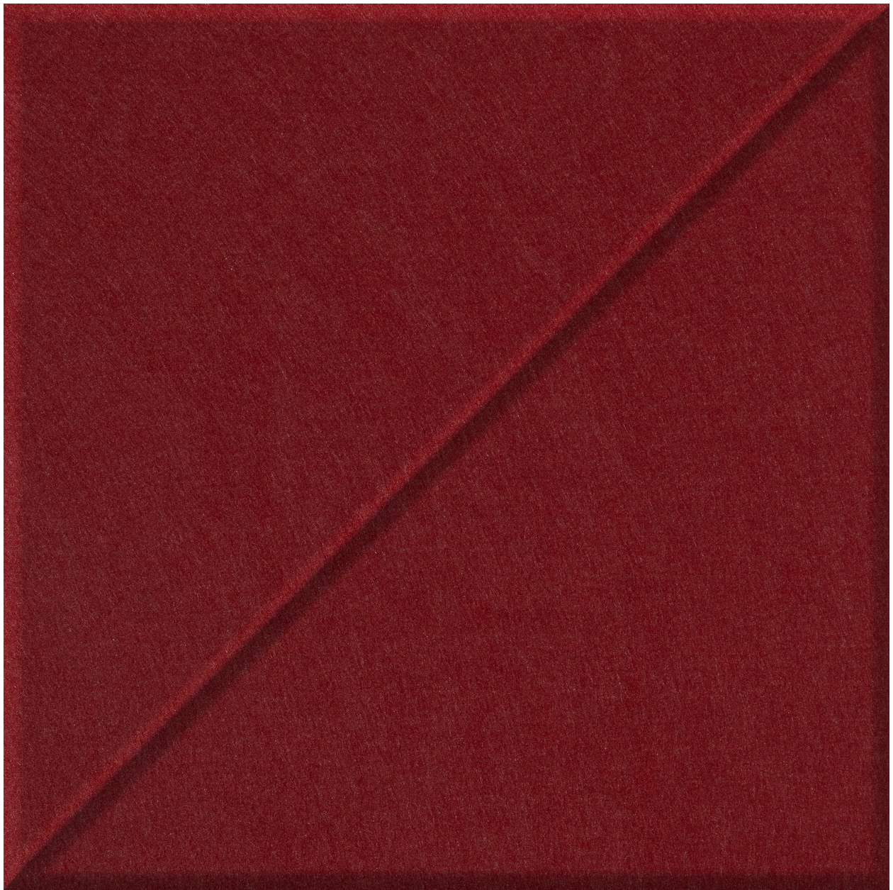 Deep red tile with diagonal slash detail across surface.