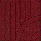 Crimson 9mm Engraved Tangent felt sample with concentric quarter circle grooves