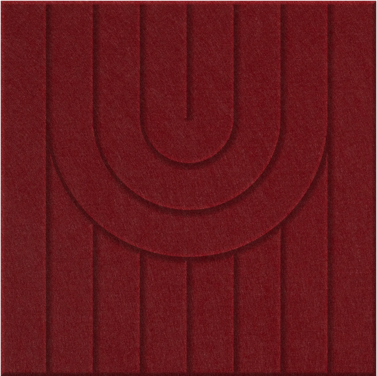 Crimson 9mm Engraved Zen felt sample with nested arch grooves