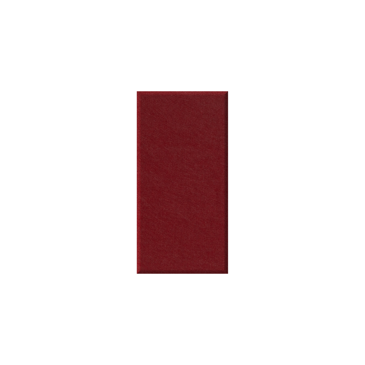 A vertical rectangular swatch of deep burgundy red fabric texture, centered on a plain white background.