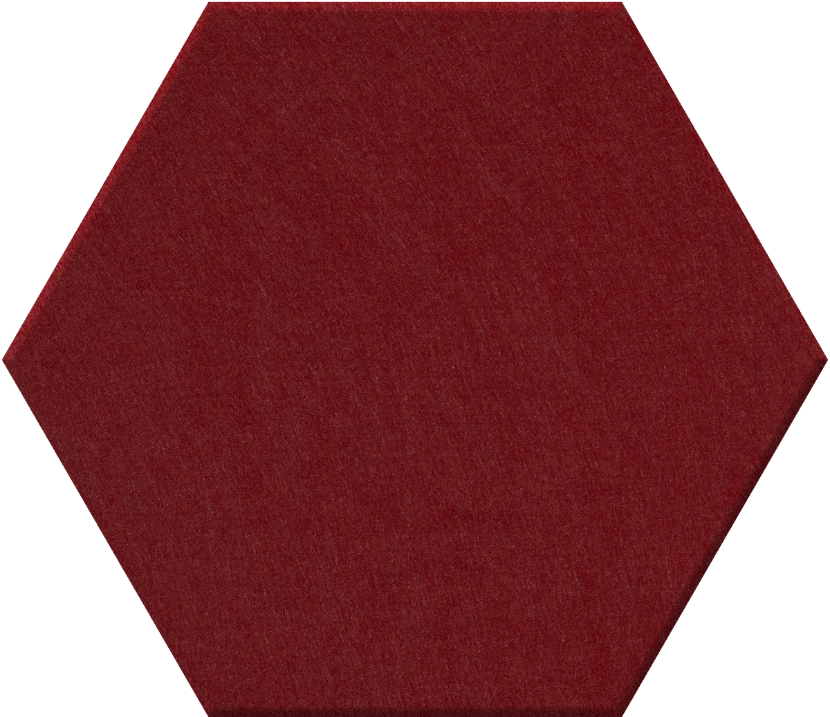 Hexagon shaped felt tile in a dark red shade 