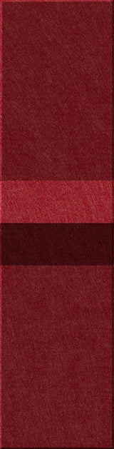Red textured carpet tile with darker burgundy stripe across the middle section.