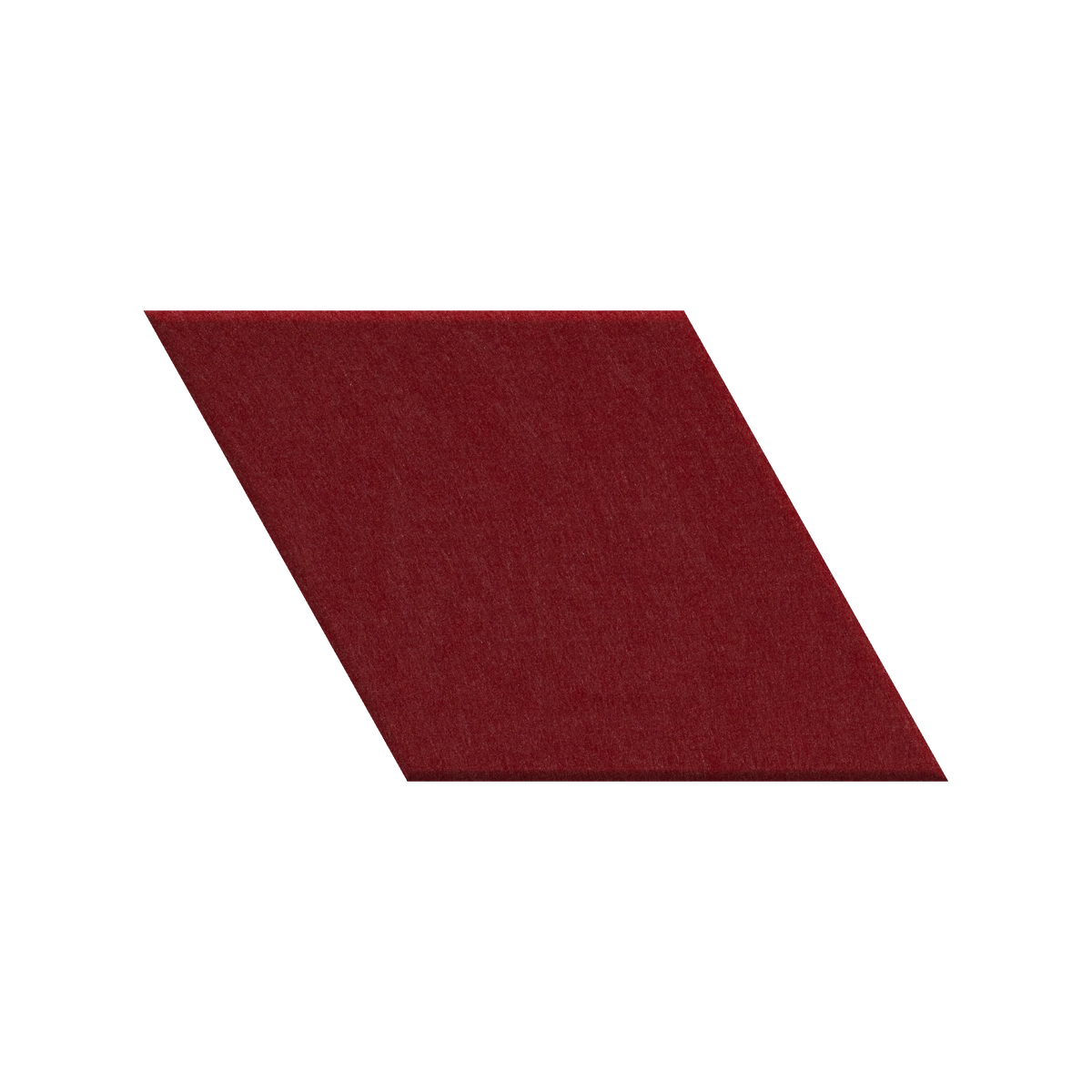 A single dark red fabric swatch shown as a flat parallelogram on a plain white background.