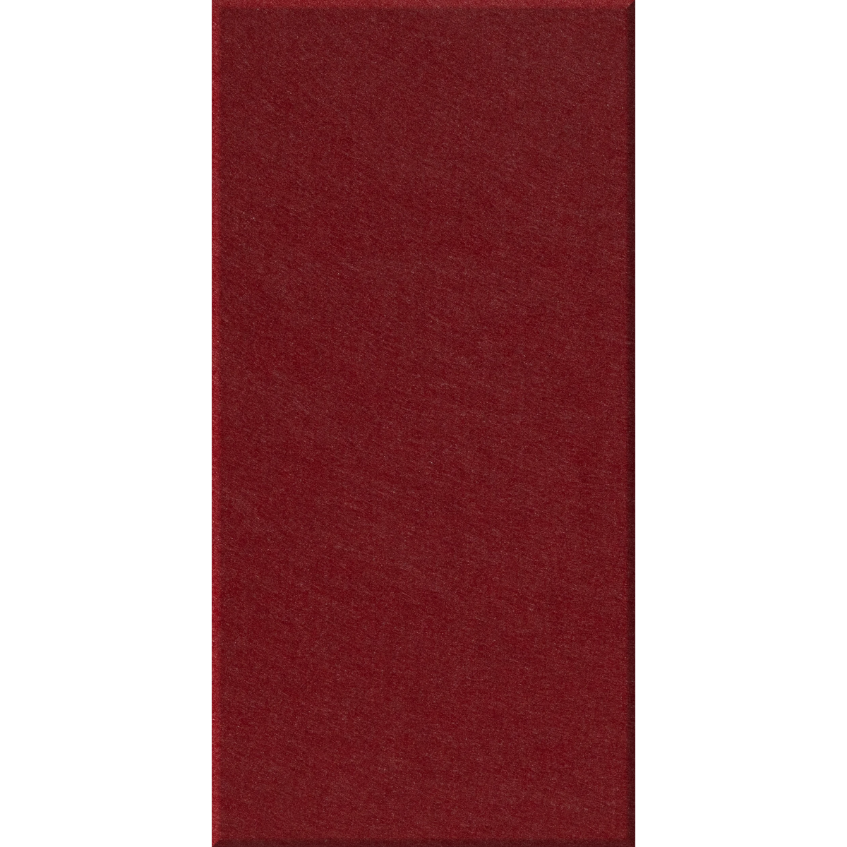 A vertical rectangular swatch of deep burgundy red fabric or material texture, centered on a white background.