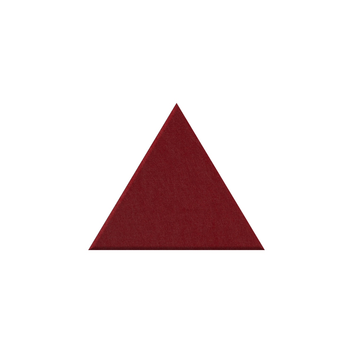 A solid dark red textured triangle centered on a plain white background.
