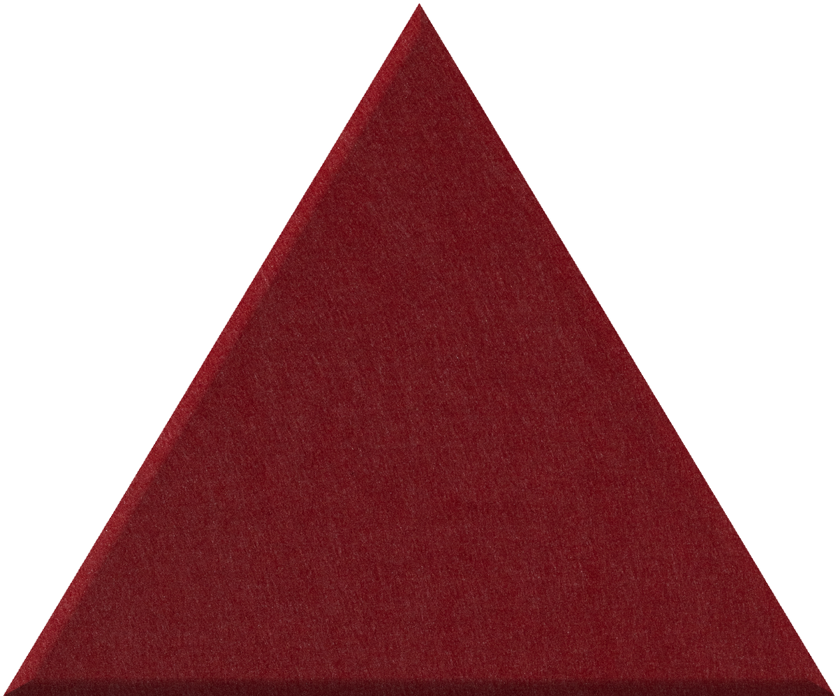Dark red triangle tile with textured surface.