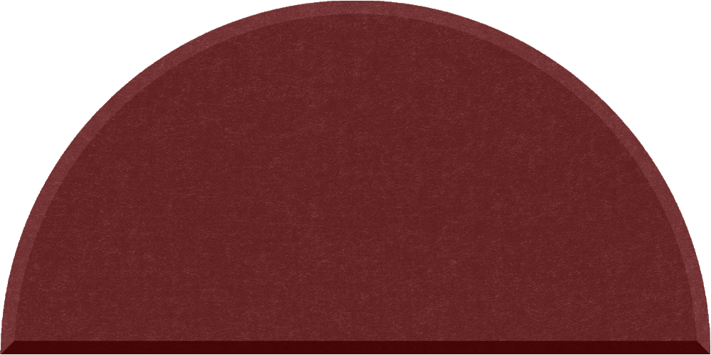 Small half circle felt tile in Crimson