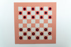 Deluxe Coral/Latte Checkers Board