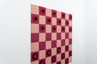 Standard Raspberry/Coral Checkers Board