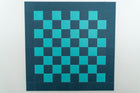 Deluxe Slate Blue/Aqua Checkers Board
