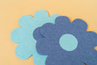 blue flower felt tiles