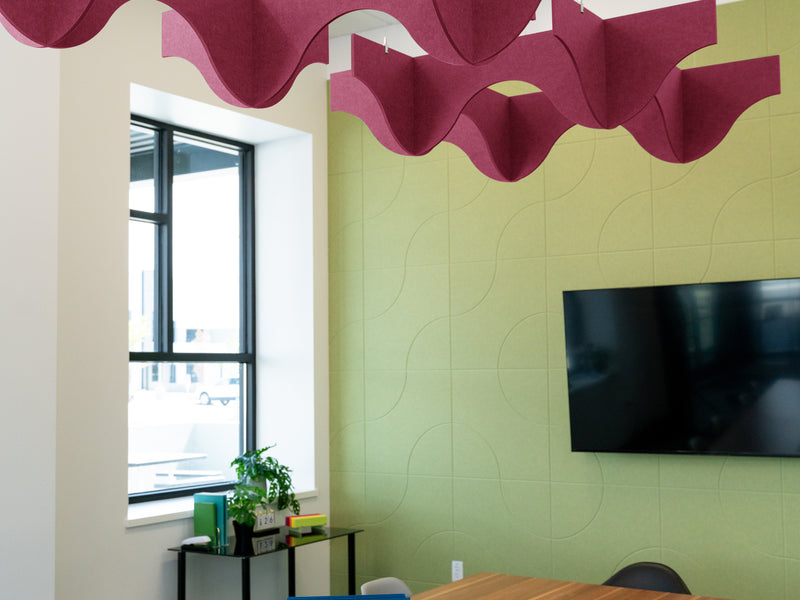 Raspberry Wave Ceiling Cloud Baffle