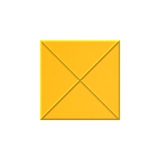 A bright yellow square envelope icon centered on a white background.