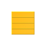 A square yellow tile with horizontal grooves, centered on a plain white background.
