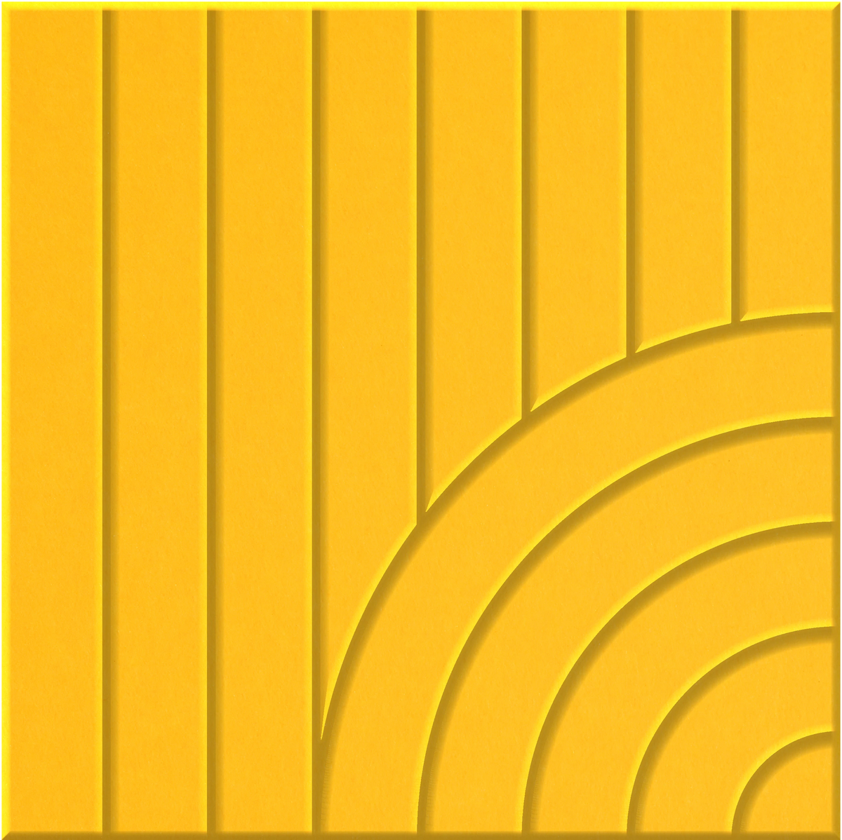 Dandelion 9mm Engraved Tangent felt sample with concentric quarter circle grooves