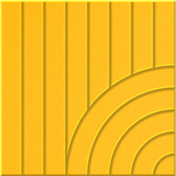 Dandelion 9mm Engraved Tangent felt sample with concentric quarter circle grooves