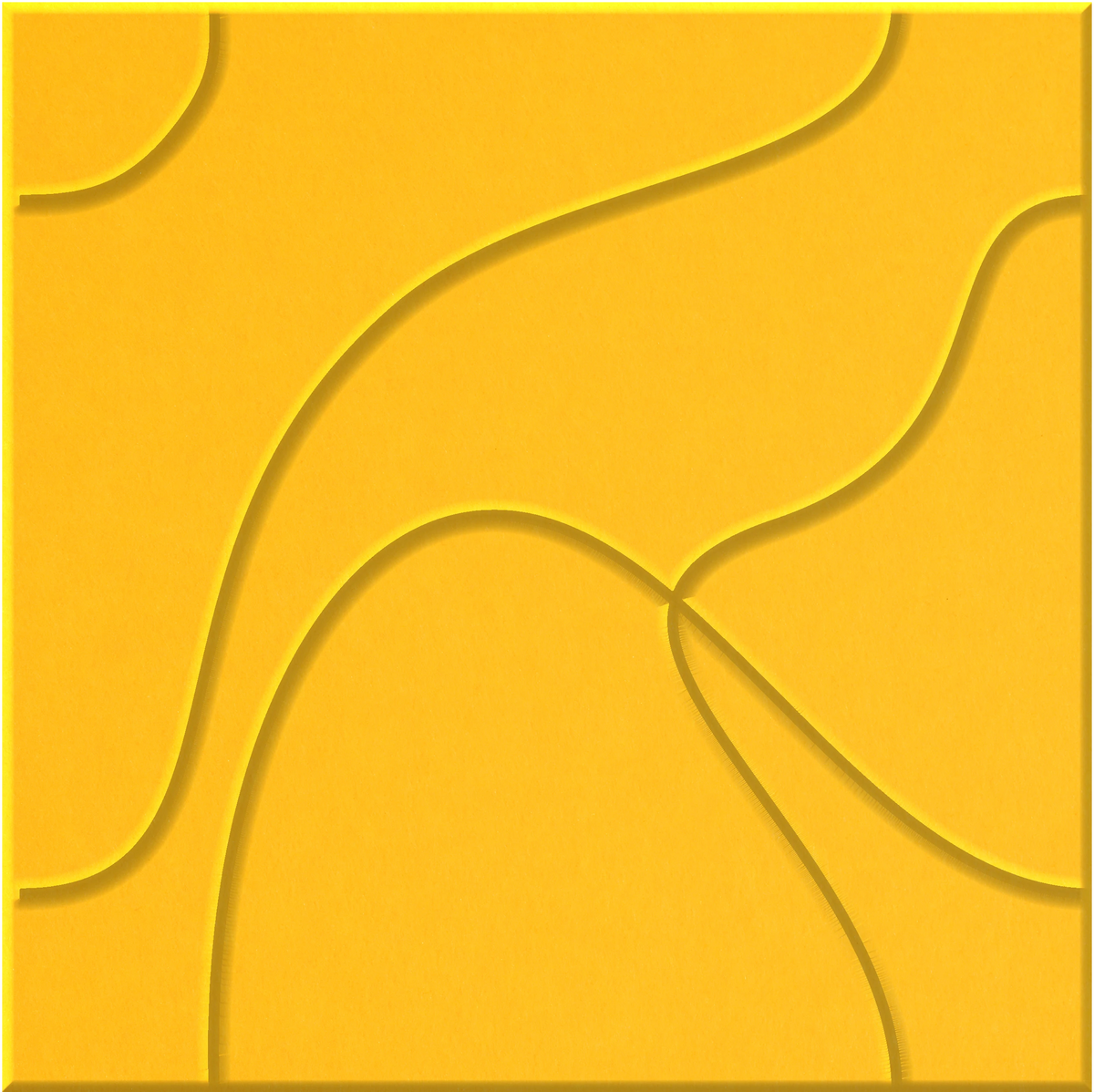 Dandelion 9mm Engraved Topo felt sample with flowing topographic line grooves