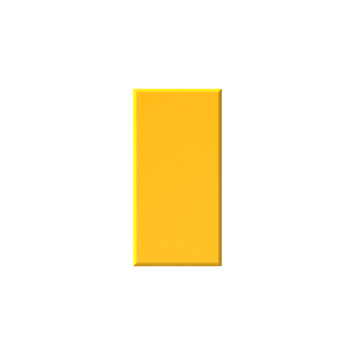 A vertical rectangular color swatch showing a solid golden yellow color with a subtle drop shadow on a plain white background.