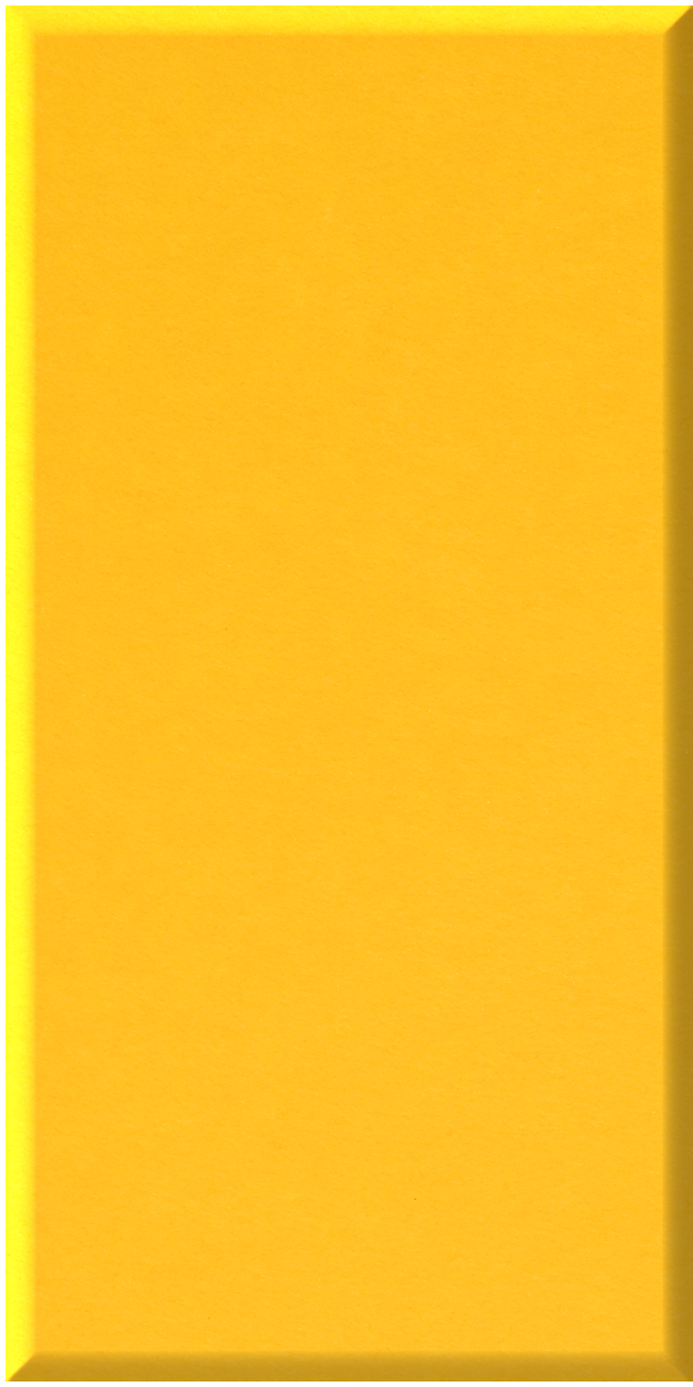 Bright yellow rectangular tile with beveled edges and glossy finish.