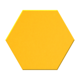 A flat yellow hexagonal tile or swatch shown on a plain white background.