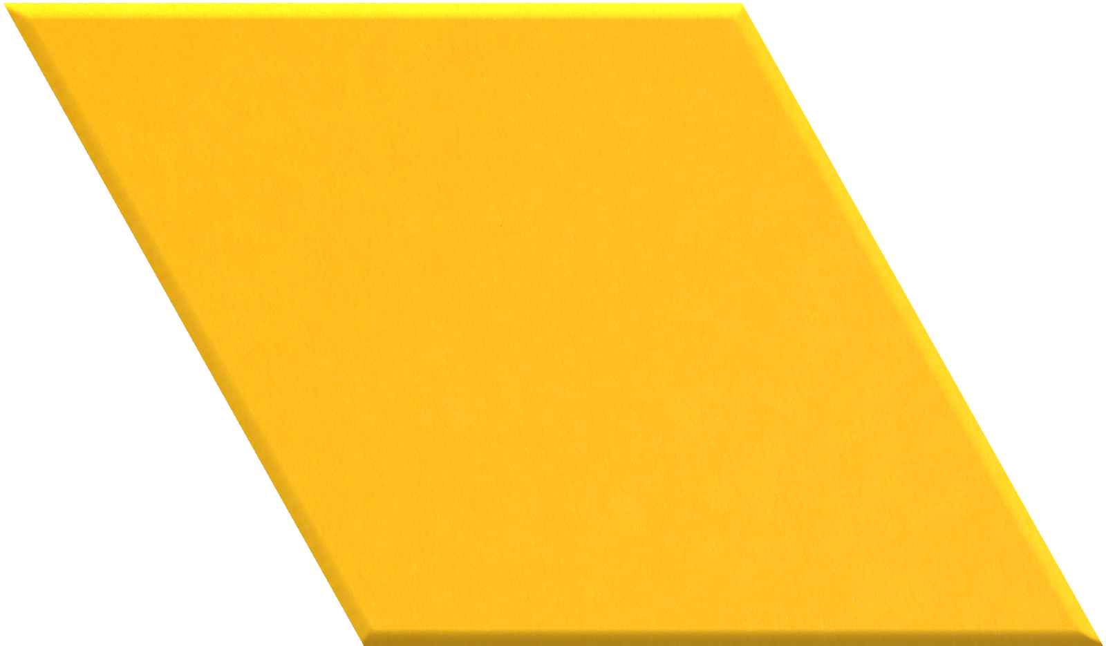 Bright yellow diamond-shaped tile with a flat surface and angled edges.