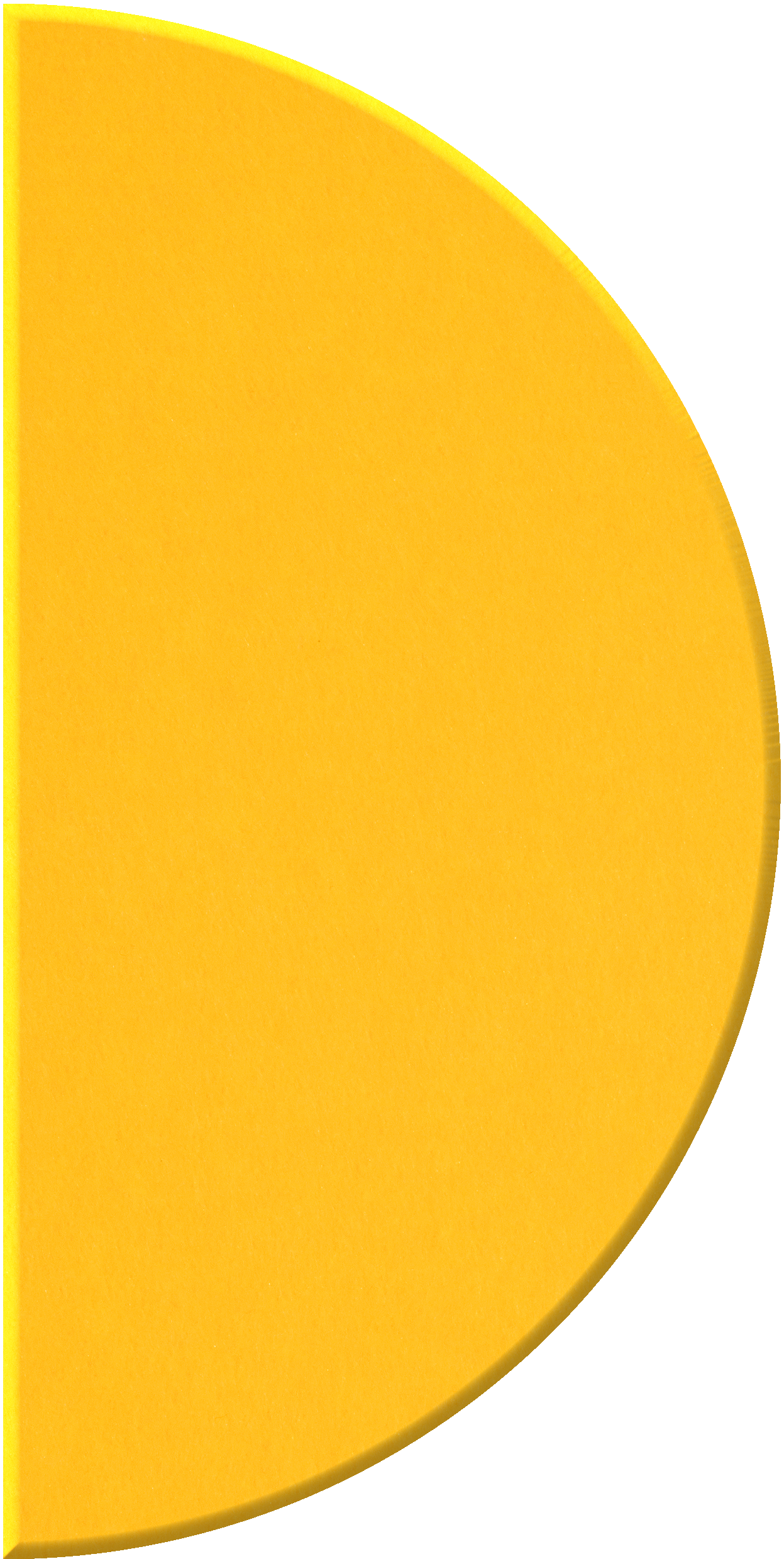Bright yellow half-circle tile with curved edge and subtle shading.