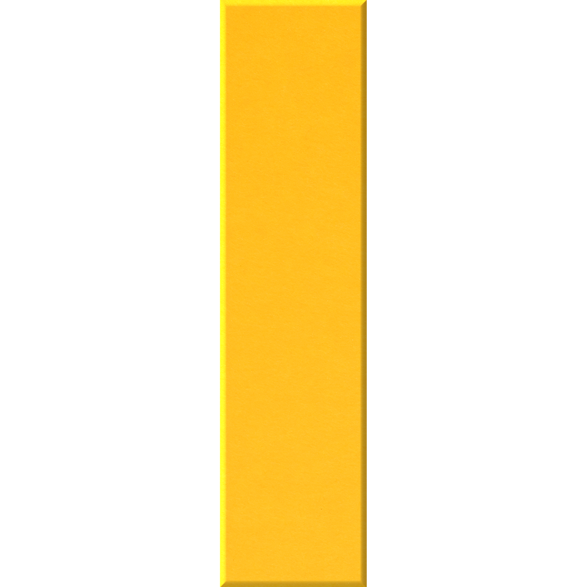 A vertical rectangular yellow swatch on a plain white background.