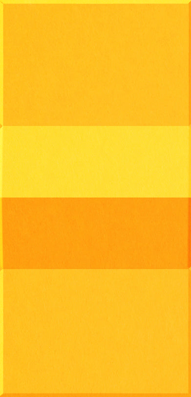 Four rectangular tiles in yellow, bright yellow, orange, and yellow, stacked vertically.