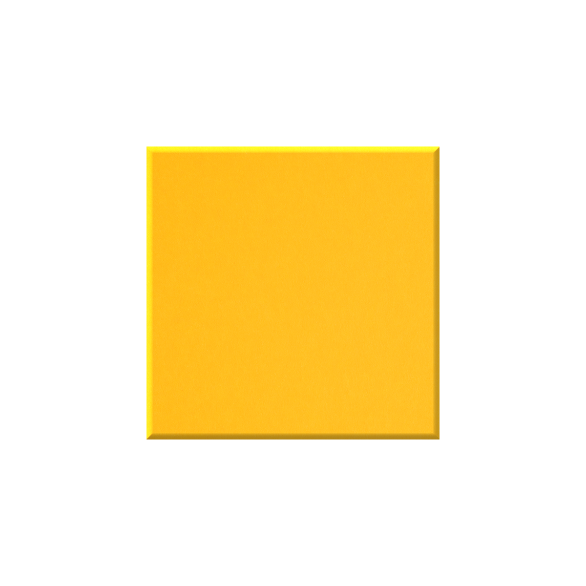 A square yellow color swatch tile with a subtle drop shadow on a plain white background.