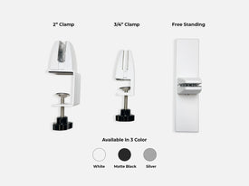 Desk Divider Hardware Options: 2" Clamp, 3/4", Free Standing