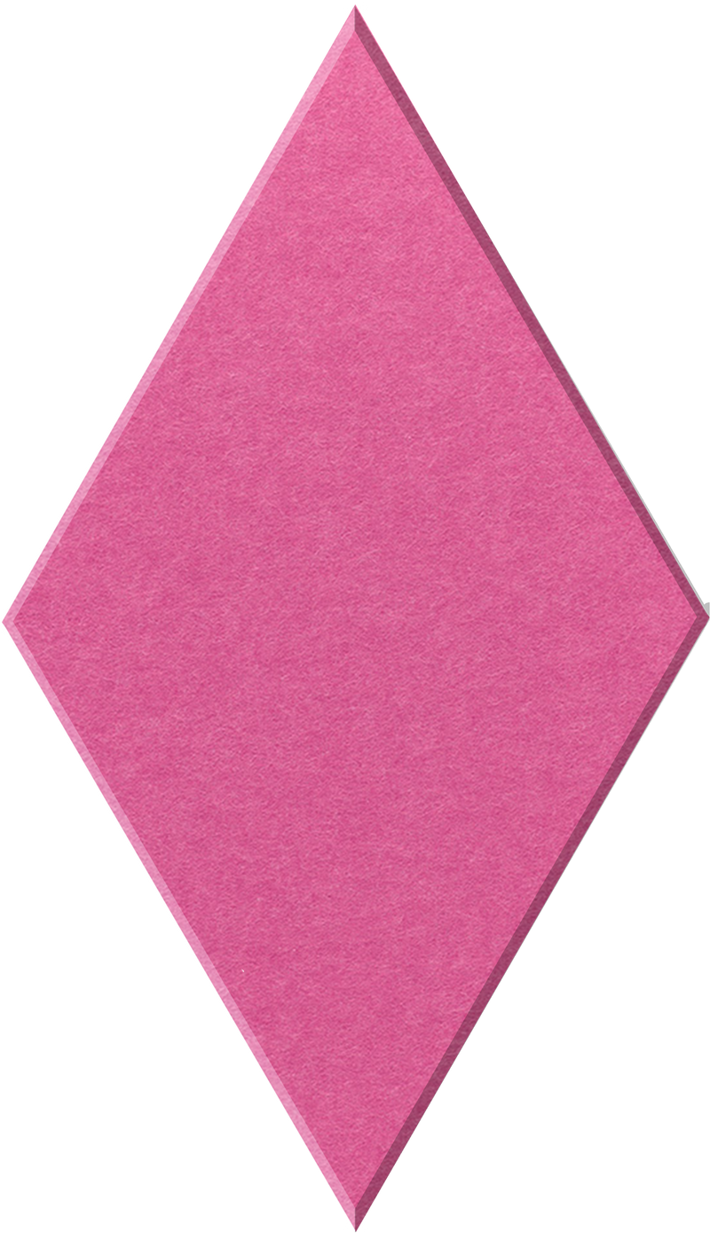 Hot Pink felt tile in a small diamond shape