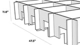 Drop 3D Cloud Baffle with dimensions 47.5" length and 11.8" height, shown as technical line drawing.