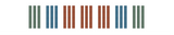 Vertical striped pattern in green, blue, and brown colors arranged in repeating sections.